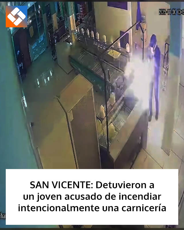 SAN VICENTE: Detuvieron a un joven acusado de incendiar intencionalmente una carnicería