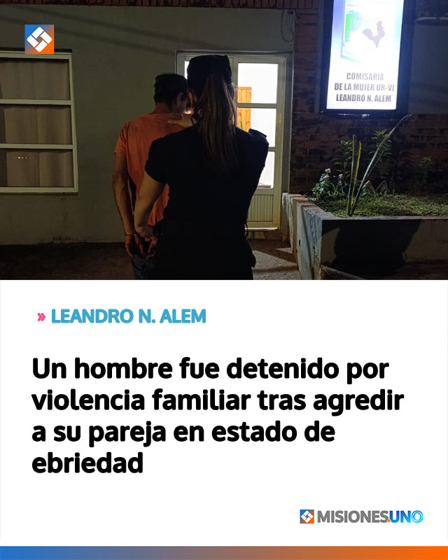 Un hombre fue detenido por violencia familiar tras agredir a su pareja en estado de ebriedad