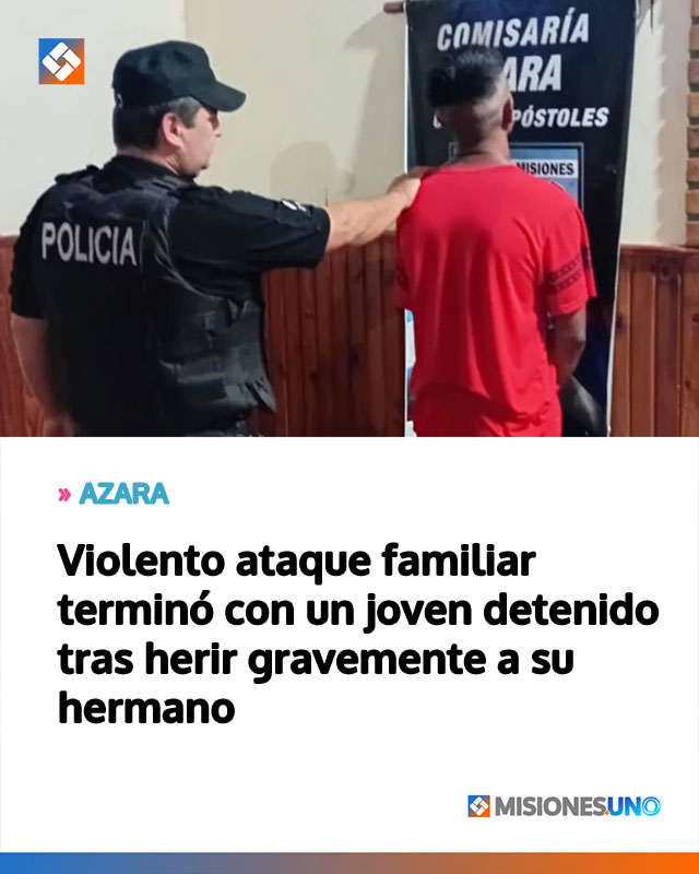 Violento ataque familiar terminó con un joven detenido tras herir gravemente a su hermano