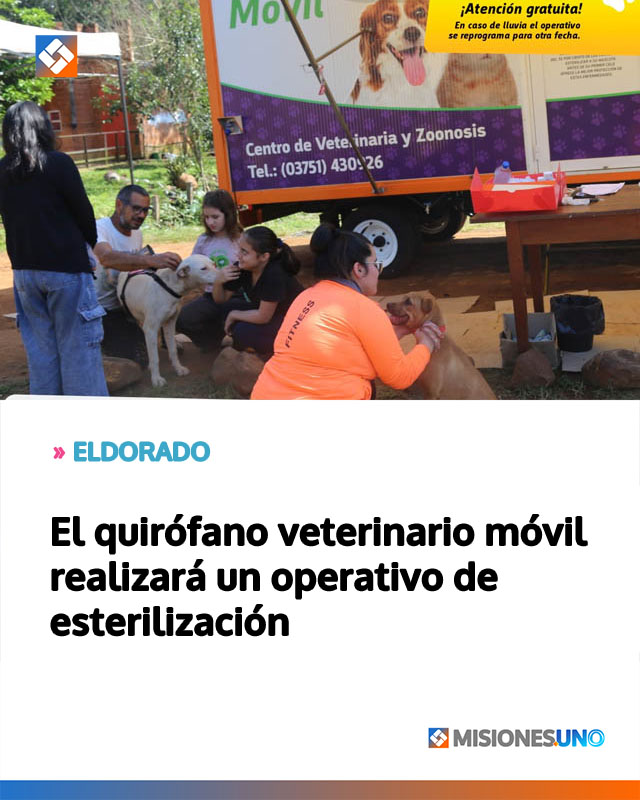 El quirófano veterinario móvil realizará un operativo de esterilización