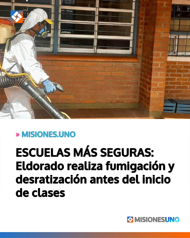 ESCUELAS MÁS SEGURAS: Eldorado realiza fumigación y desratización antes del inicio de clases