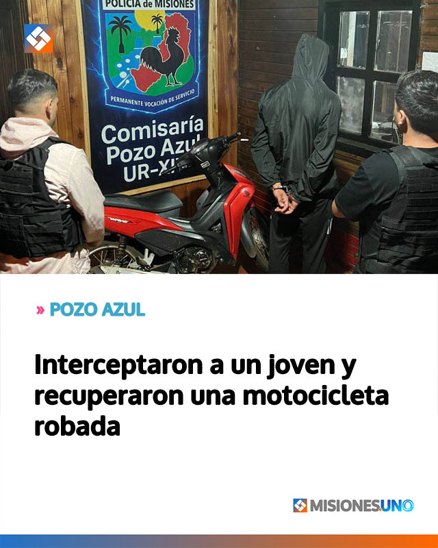 Interceptaron a un joven y recuperaron una motocicleta robada