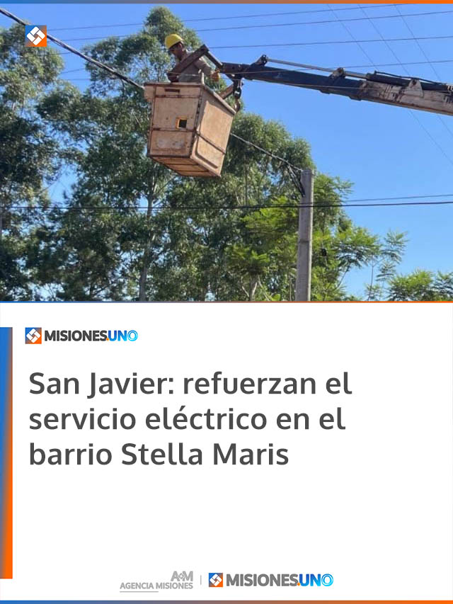 San Javier: refuerzan el servicio eléctrico en el barrio Stella Maris