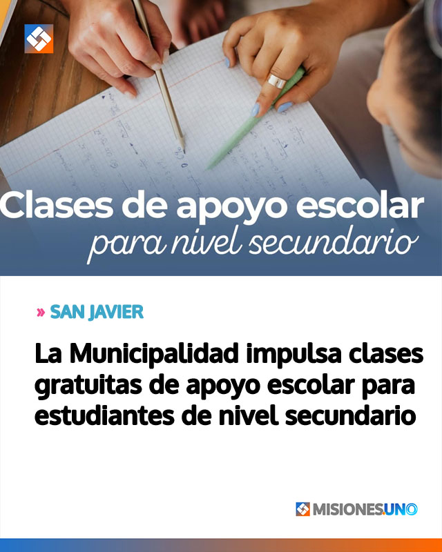 La Municipalidad impulsa clases gratuitas de apoyo escolar para estudiantes de nivel secundario