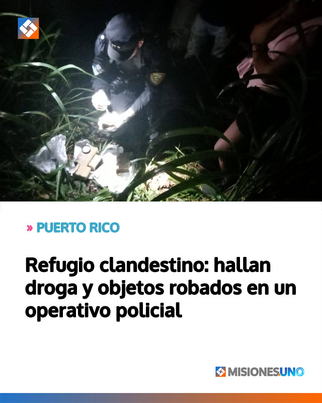 PUERTO RICO: Refugio clandestino: hallan droga y objetos robados en un operativo policial
