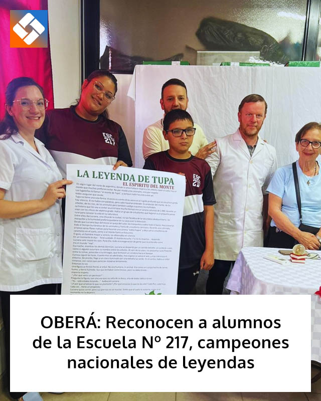 OBERÁ: Reconocen a alumnos de la Escuela Nº 217, campeones nacionales de leyendas