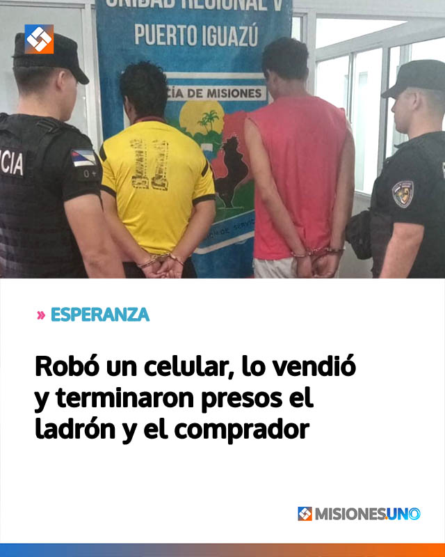 Robó un celular, lo vendió y terminaron presos el ladrón y el comprador