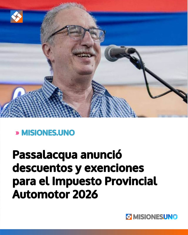 Passalacqua anunció descuentos y exenciones para el Impuesto Provincial Automotor 2026