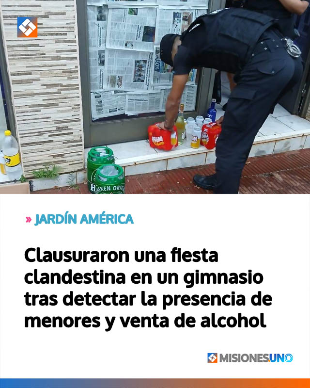 Clausuraron una fiesta clandestina en un gimnasio tras detectar la presencia de menores y venta de alcohol
